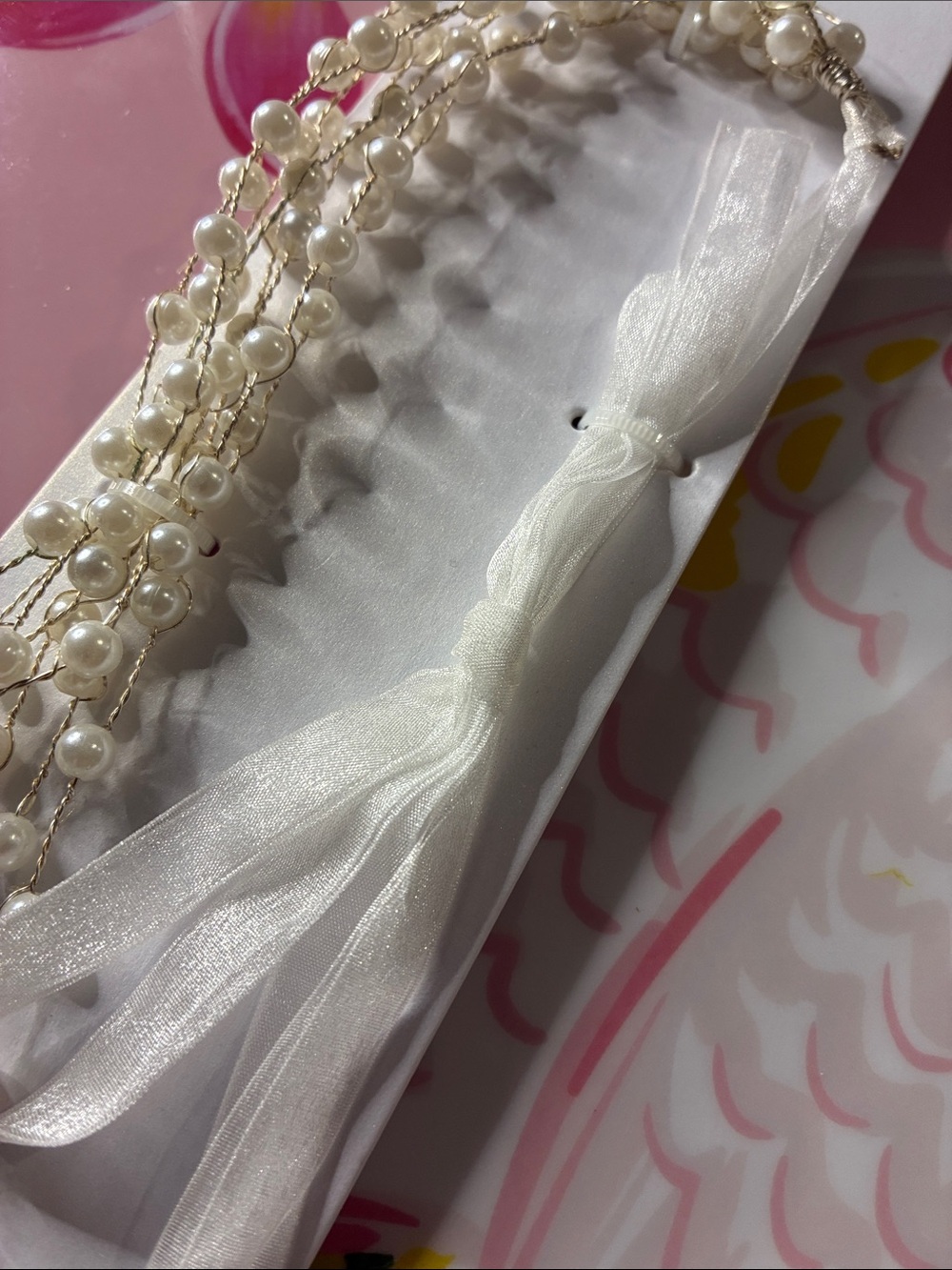 Multi-Strand Pearl Hair Accessory - Ivory - Picture 8 of 9